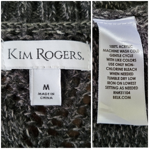 Kim Rogers Sleeveless Knit Soft Lightweight Long Cardigan Sweater Size M Gray - Picture 5 of 7